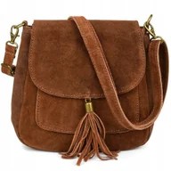 Torebki damskie - Torebka Damska Skórzana Skóra Naturalna Listonoszka Na Ramię retro Koniak - miniaturka - grafika 1