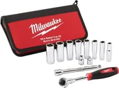 Klucze i nasadki - Milwaukee Set of heads with ratchet 3/8 12 pcs Milwaukee - miniaturka - grafika 1