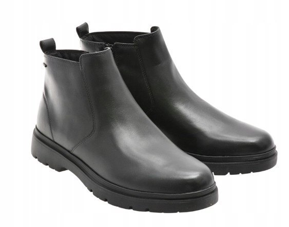 GEOX TRZEWIKI MĘSKIE NA ZAMEK CZARNE SKÓRZANE 40 J3A