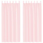 Zasłony - vidaXL Zasłony woalowe z pętelkami 2 szt. Jasnoróżowe 140x245 cm - miniaturka - grafika 1