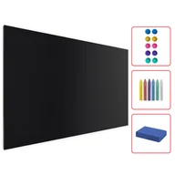 Tablice i flipcharty - Tablica magnetyczna metalowa KREDOWA CZARNA 150x90cm MetalBoards blacha z nadrukiem na wszystkie rodzaje magnesów + zestaw akcesoriów - miniaturka - grafika 1