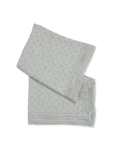 Calvin Klein Chusta Monogram Jacquard K60K608779 Szary - Apaszki i szaliki damskie - miniaturka - grafika 1