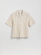 Koszule męskie - Reserved - Bawełniana koszula comfort fit - beżowy - miniaturka - grafika 1