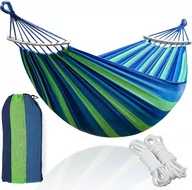 Hamaki - HAMAK OGRODOWY ZE STELAŻEM HUŚTAWKA 250X150CM ETUI - miniaturka - grafika 1