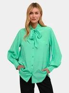 Koszule damskie - Kaffe Koszula Loren 10508188 Zielony Regular Fit - miniaturka - grafika 1