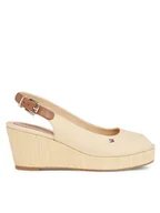 Espadryle damskie - Tommy Hilfiger Espadryle Iconic Elba Sling Back Wedge FW0FW04788 Beżowy - miniaturka - grafika 1
