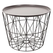 Ławy i stoliki kawowe - Stolik/ kosz Awinion beżowy ciemny - miniaturka - grafika 1