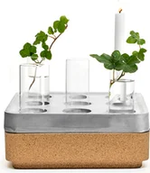 Świeczniki - Świecznik Stumpastaken S aluminium z 4 wazonami i podstawką 6 el. - miniaturka - grafika 1