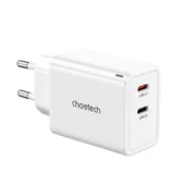 Ładowarki do telefonów - Ładowarka sieciowa GaN 2x USB-C PD 65W biała - miniaturka - grafika 1