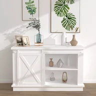 Akcesoria do drzwi - System do drzwi przesuwnych, stal węglowa, biały, 152 cm | 151700 VIDAXL - miniaturka - grafika 1