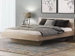 Łóżko lewitujące 160x200 dąb sonoma DM2 z płyty meblowej - Łóżka - miniaturka - grafika 1