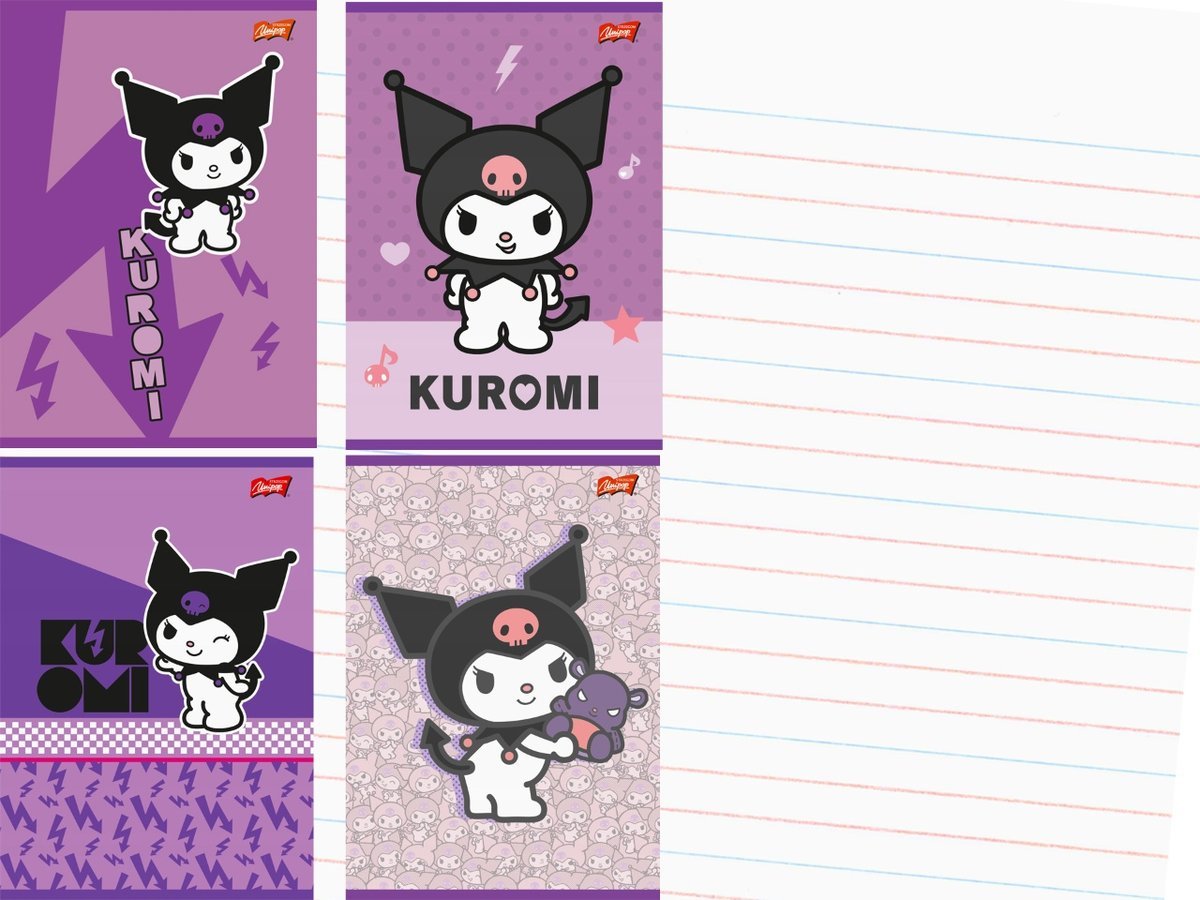 KUROMI Szkolny ZESZYT A5 LINIA DWUKOLOROWA 32 Kartki w LINIĘ Hello Kitty