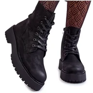 Botki damskie - Sergio Leone Damskie Botki Na Platformie Czarne Randi - miniaturka - grafika 1