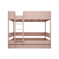 Łóżka dla dzieci i młodzieży - Łóżko piętrowe retro Babushka różowe 90x200 cm - miniaturka - grafika 1