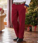 Spodnie męskie - Bordowe spodnie chinosy Mężczyzna Atlas For Men - Kolor : Czerwony - Rozmiar : 66 - miniaturka - grafika 1