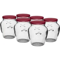Pojemniki kuchenne - Słoik Amfora 580 ml Ø82 z zakrętką bordo 6 sztuk - miniaturka - grafika 1