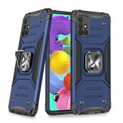 Etui i futerały do telefonów - Wozinsky Ring Armor pancerne hybrydowe etui pokrowiec + magnetyczny uchwyt Samsung Galaxy A51 5G niebieski - miniaturka - grafika 1