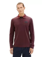 Koszulki męskie - TOM TAILOR Męska koszulka polo, 32220 – Burned Bordeaux Red, L - miniaturka - grafika 1