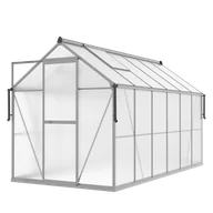 Szklarnie ogrodowe - Szklarnia Ogrodowa Poliwęglan Duża Slide-In 361x183cm Srebrna UV - miniaturka - grafika 1