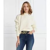 Swetry damskie - BOSS BLACK Wełniany sweter Foltin | Regular Fit - miniaturka - grafika 1