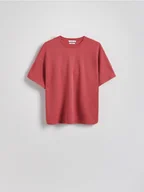 Koszulki i topy damskie - Reserved - T-shirt kimono z dodatkiem modalu - jasnofioletowy - miniaturka - grafika 1