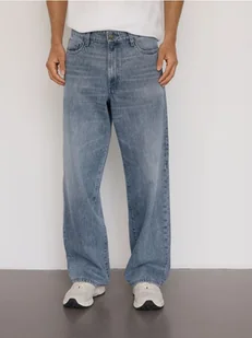 Reserved - Jeansy loose z efektem sprania - granatowy - Spodnie męskie - miniaturka - grafika 1