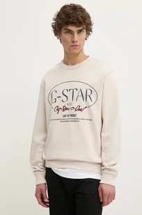 G-Star Raw bluza męska kolor beżowy z nadrukiem D25100-D257 - Bluzy męskie - miniaturka - grafika 1