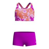 Stroje kąpielowe dla dziewczynek - Strój pływacki dwuczęściowy dziecięcy Speedo Allover Boyleg Short - miniaturka - grafika 1