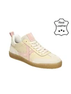 Trampki damskie - Bullboxer Skórzane sneakersy w kolorze beżowo-jasnoróżowym - miniaturka - grafika 1