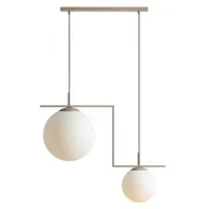 Lampy sufitowe - Kulista lampa wisząca ZAC 1038H17_2 do jadalni szklana biała beżowa - miniaturka - grafika 1