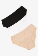 Majtki damskie - Wielokolorowe Gładkie Majtki Figi z Bawełny 3-pack Fezella - miniaturka - grafika 1