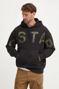 G-Star Raw bluza męska kolor czarny z kapturem gładka D25530-D733 - Bluzy męskie - miniaturka - grafika 1