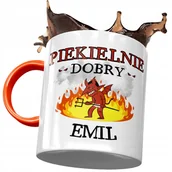 Kubki - Kubek Pomarańczowy dla Emila Kolegi na Prezent z Nadrukiem ze Zdjęciem + Opakowanie na prezent (wzór 02) - miniaturka - grafika 1