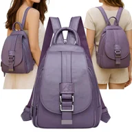 Torebki damskie - Plecak Damski Plecaczek Miejski Do Szkoły Pracy Eko Skóra Vintage Torba 2w1 - miniaturka - grafika 1