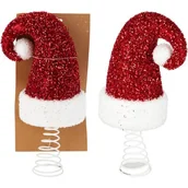 Ozdoby bożonarodzeniowe - Czubek na choinkę czapka 11 x 29 cm 1 szt. - miniaturka - grafika 1