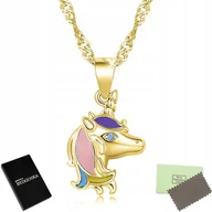 Biżuteria dla dzieci - ZŁOTY NASZYJNIK 925 DLA DZIEWCZYNKI JEDNOROŻEC - miniaturka - grafika 1