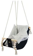 Leżaczki i huśtawki - Leżaczek bujak bujaczek hamak hamaczek huśtawka kołyska z kołderką (czarny, szare karo) - miniaturka - grafika 1