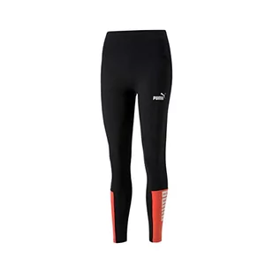PUMA Legginsy damskie Power Colorblock, czarne/łososiowe, L, czarny/łososiowy, L - Legginsy - miniaturka - grafika 1