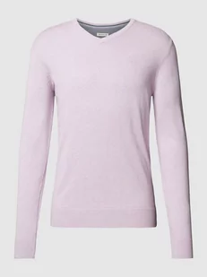 Sweter z dzianiny z wyhaftowanym logo model ‘BASIC’ - Swetry męskie - miniaturka - grafika 1