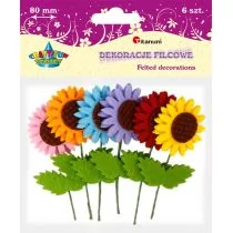 Titanum Filcowe kwiaty kolorowe o długości 80 mm 6 sztuk CRAFT-FUN 363481 6967 - Dekoratorstwo - miniaturka - grafika 2