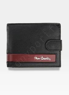 Pierre Cardin, Portfel skórzany męski, Sahara, Tilak26 323A, czarny/czerwony, ochrona RFID - Portfele - miniaturka - grafika 1