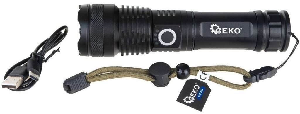 Geko Latarka taktyczna LED XHP50 15W 1800mAh 1500lm IPX3 
