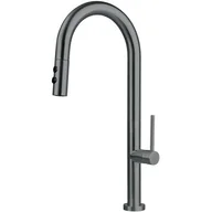 Baterie kuchenne - Deante OLFATO Bateria kuchenna z wyciąganą wylewką - 2 rodzaje strumienia titanium BQO_D72M - miniaturka - grafika 1