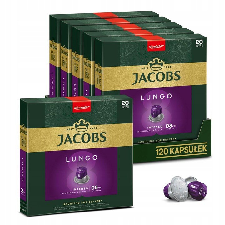 Kapsułki Jacobs Lungo 8 do Nespresso(r)* 5+1 Gratis! [120 kaw]