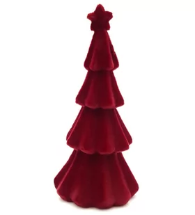 Choinka Z Gwiazdą Welurowa Do Szopki Bordowa 20 Cm - Ozdoby bożonarodzeniowe - miniaturka - grafika 1