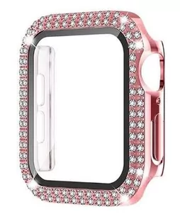 Etui + szkło 2W1 do Apple Watch 7/8/9 41mm DIAMOND różowe - Akcesoria do smartwatchy - miniaturka - grafika 1