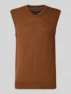 Kamizelki męskie - Bluzka z dzianiny z wełny lana z dekoltem w serek - miniaturka - grafika 1