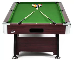 Hop-Sport Stół Bilardowy spływowy 9ft Hop-Sport wiśnia-zielony) - Stoły bilardowe i akcesoria - miniaturka - grafika 1