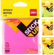 Gadżety  do biura - Neonowy notes samoprzylepny notatnik organizer DELI 76x76MM 100 kartek - miniaturka - grafika 1