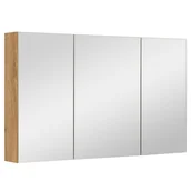 Szafki łazienkowe - Szafka lustrzana 100 cm dąb wotan - miniaturka - grafika 1